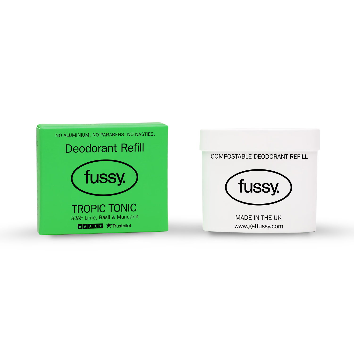Fussy natural deodorant refill Tropic Tonic 40g (British brand)
