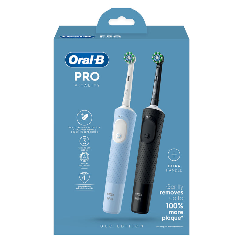 Oral-B Pro Vitality black and blue electric toothbrush (British brand)
