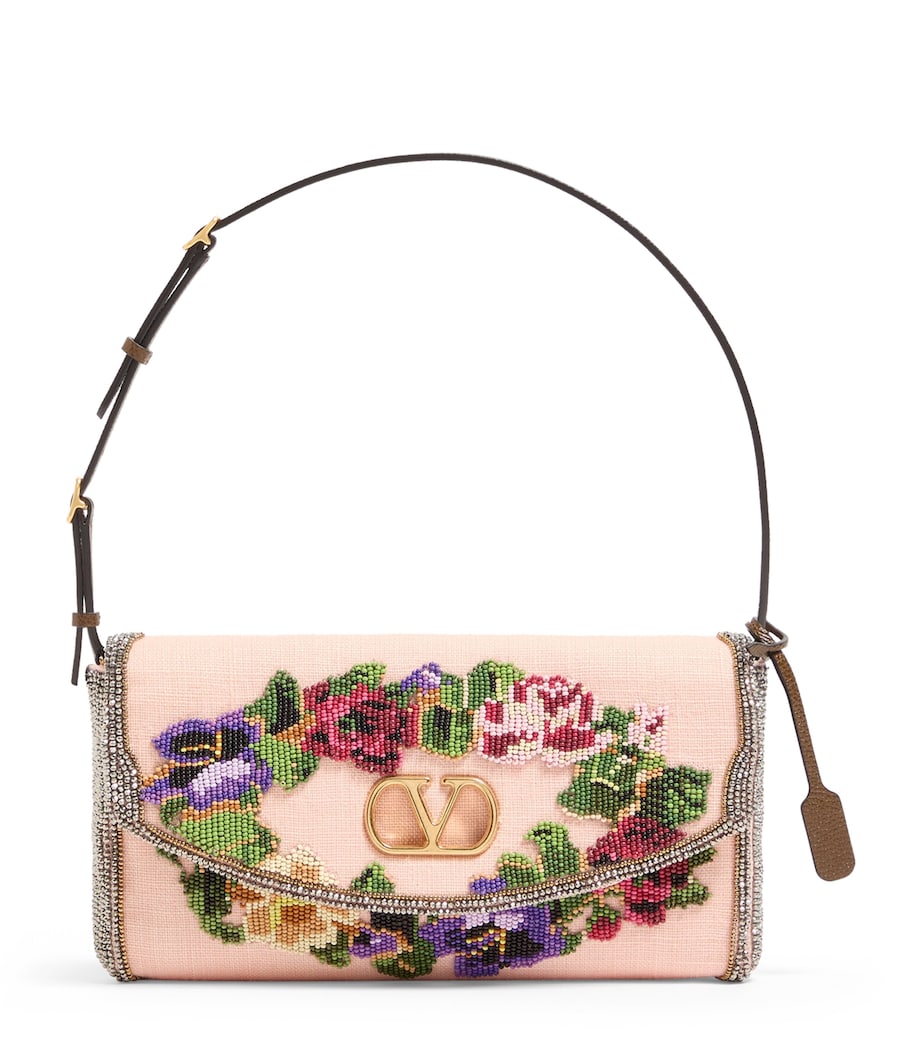 Valentino Garavani small beaded DeVain shoulder bag, imported from the UK