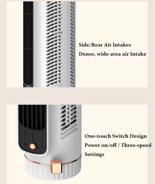 Leaper blade-less tower fan 6x8x27cm - British product