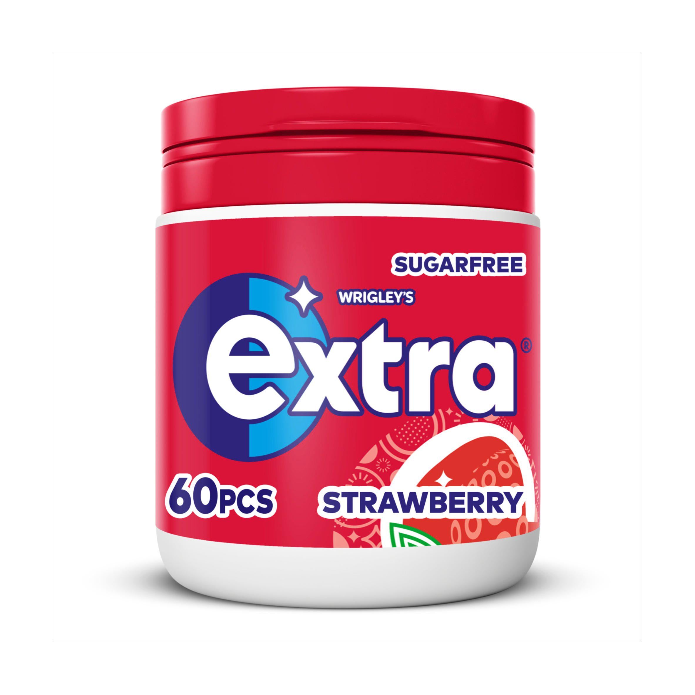 Extra Strawberry Flavour Sugarfree Chewing Gum Bottle Pieces x60 GOODS Sainsburys   