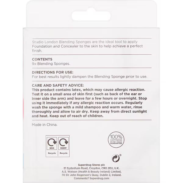 Studio London makeup blending sponges 9 pack (British brand)