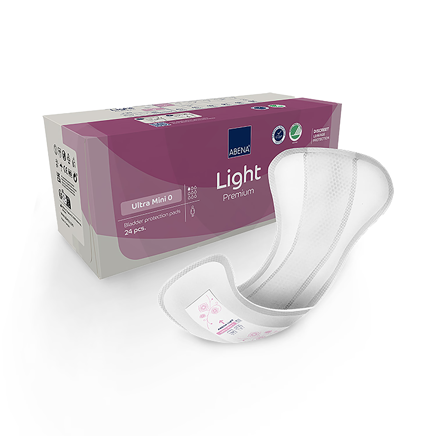 Abena Light Ultra Mini 0 80ml Absorbency 24 Incontinence Pads