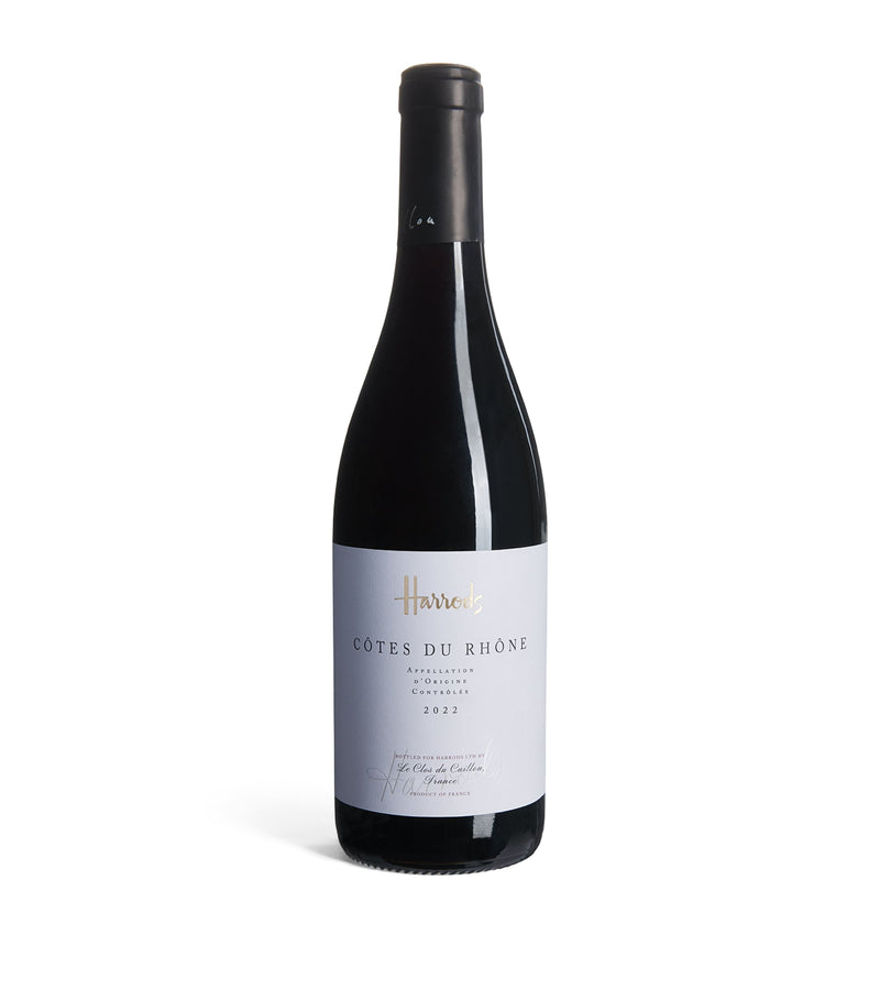 Harrods Côtes du Rhône 2022 red wine bottle 75cl, UK version