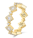 David Morris yellow gold diamond triolette ring, imported from the UK