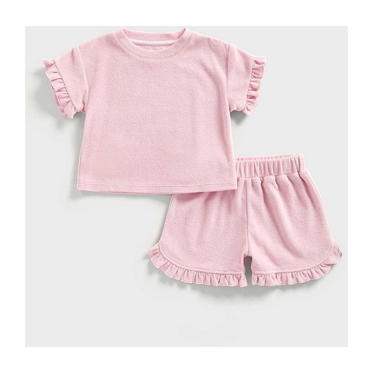 Mothercare Pink Towelling Shorts and T-Shirt GOODS Boots   