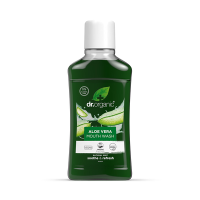 Holland & Barrett Dr Organic Aloe Vera Mouthwash Extra Fresh Mint 500ml- Buy online at McGrocer