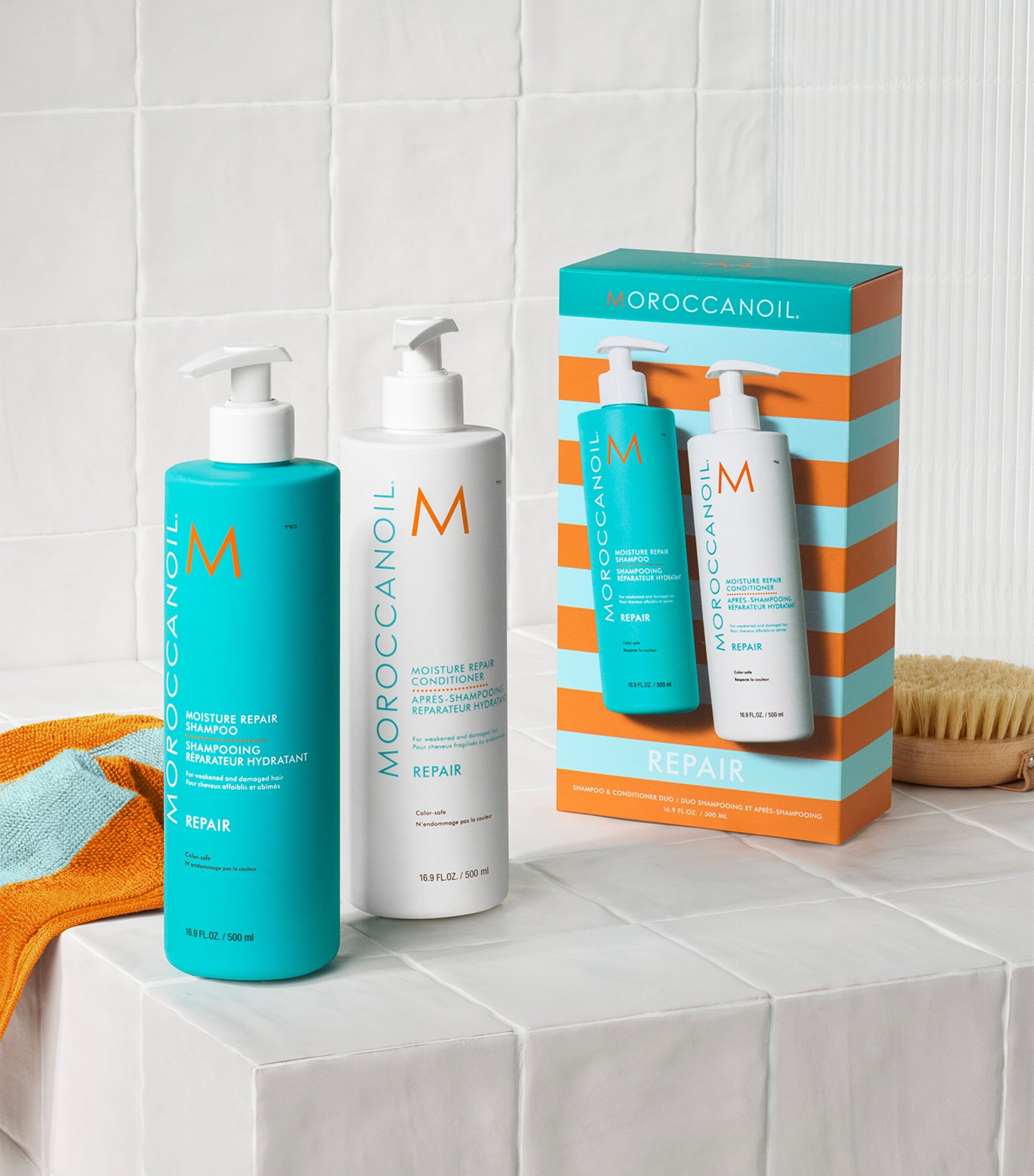 Moroccanoil Repair Shampoo and Conditioner Duo 2 x 500ml, imported from the UK