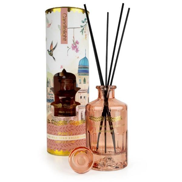 Candlelight Jhangye reed diffuser 250ml blush amber glass (British brand)
