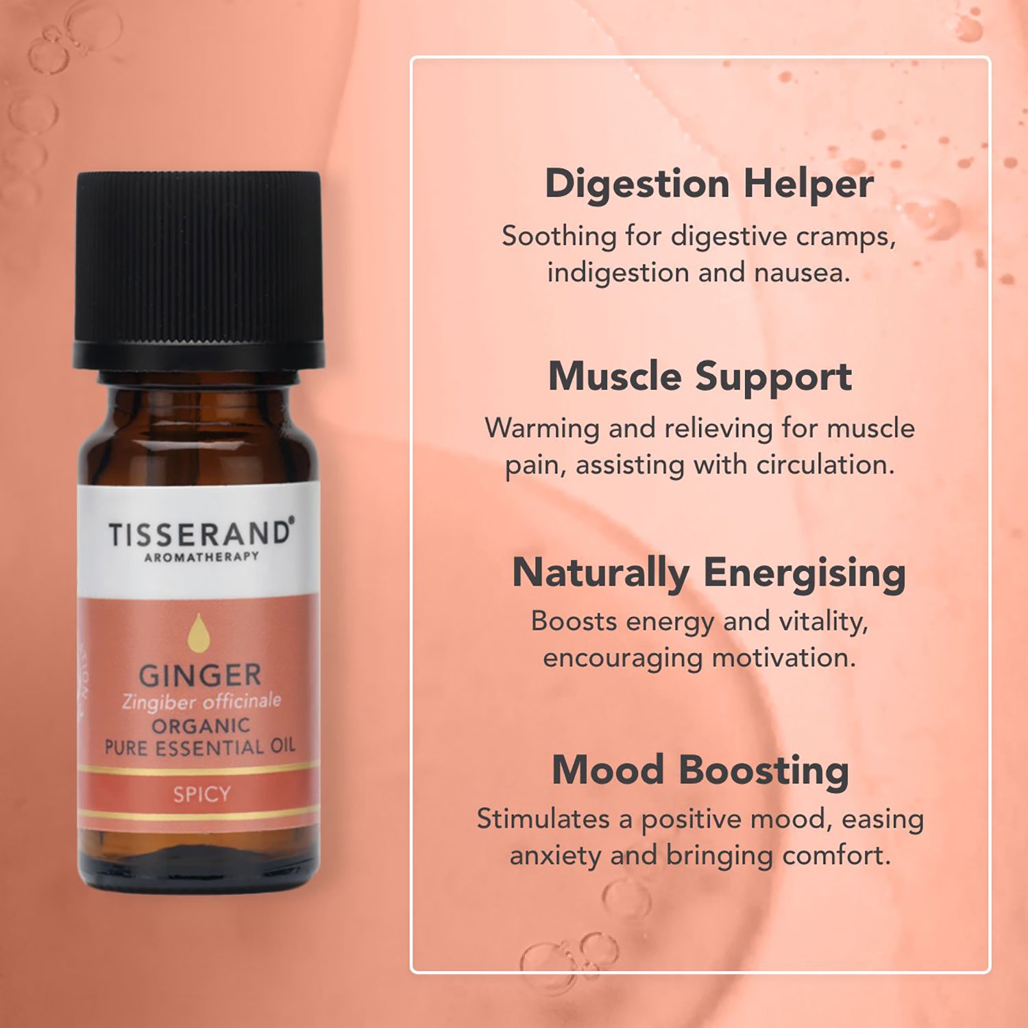 Tisserand ginger organic essential oil 9ml (British brand)