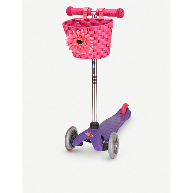 Micro weatherproof scooter basket with detachable flower, imported from the UK