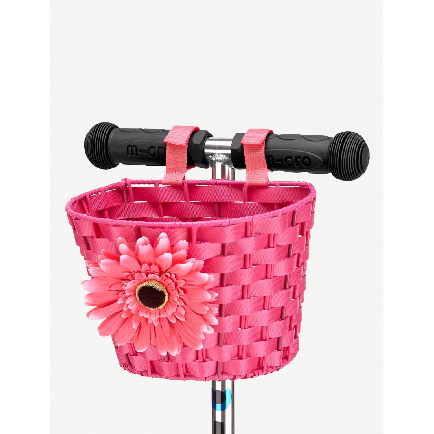 Micro weatherproof scooter basket with detachable flower, imported from the UK