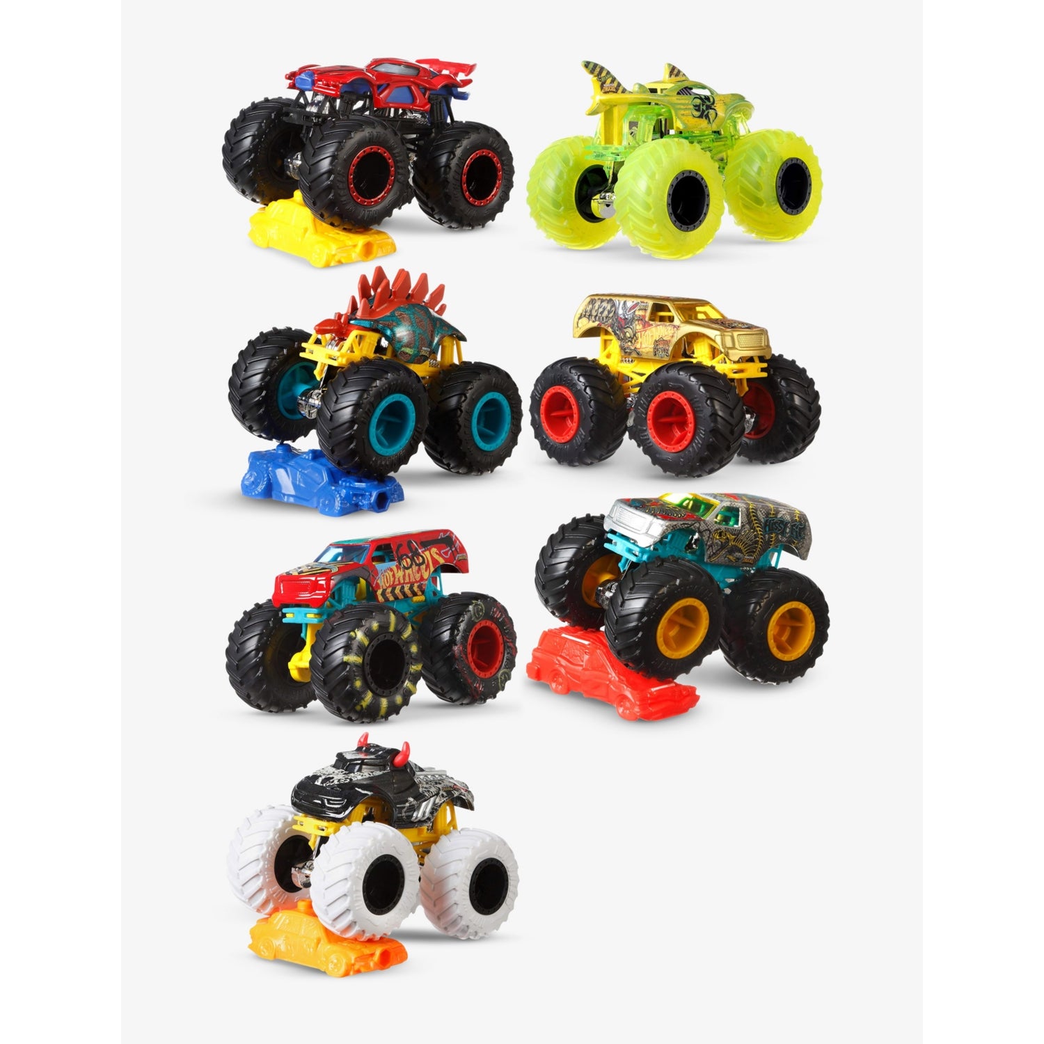Hot Wheels Monster Trucks toy assortment with giant wheels (British brand)