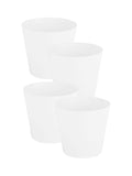 Wham white plastic planters 26cm set of 4, imported from the UK