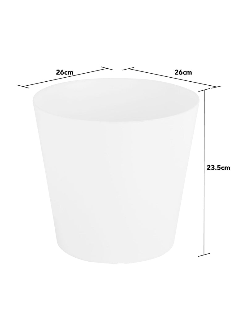 Wham white plastic planters 26cm set of 4, imported from the UK