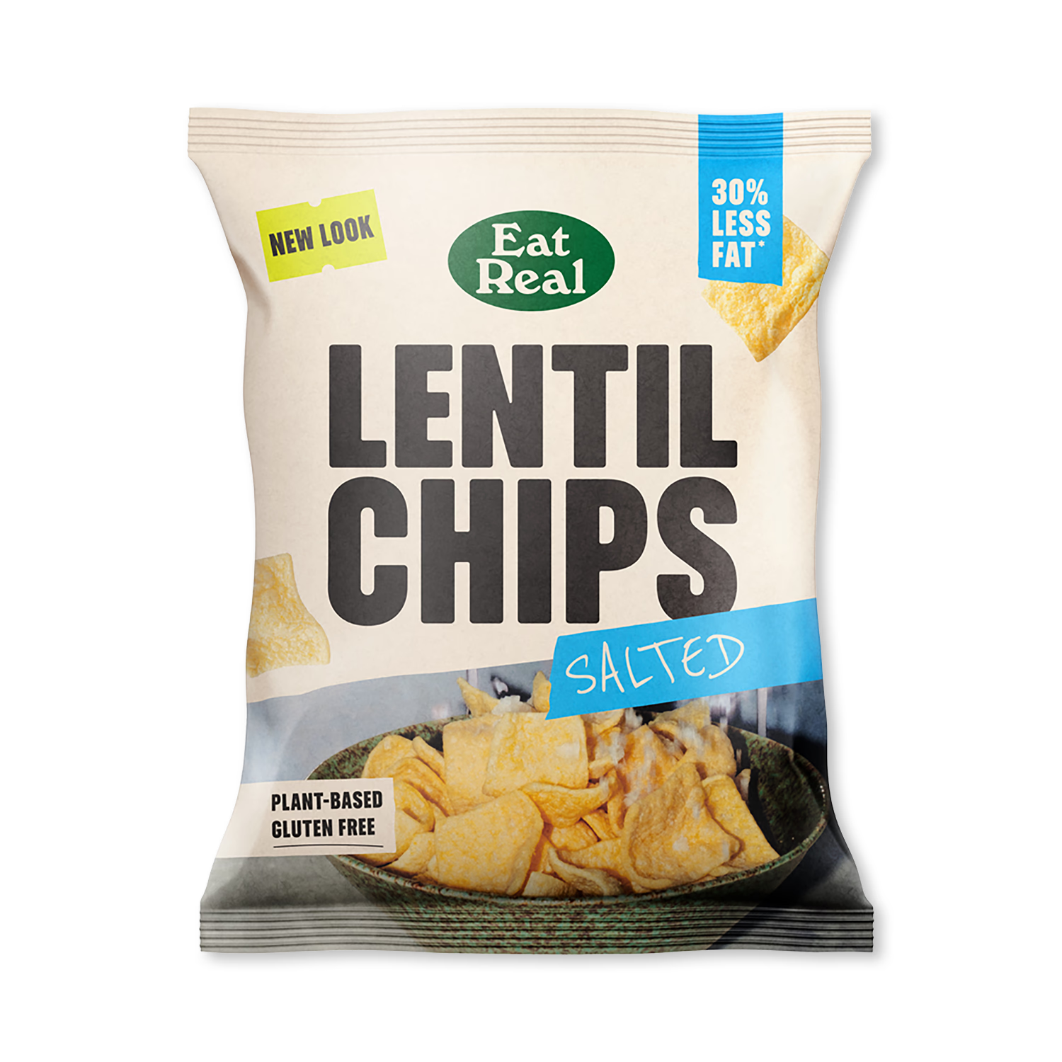 Eat Real salted lentil chips 40g, imported from the UK