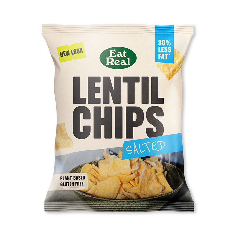 Eat Real salted lentil chips 40g, imported from the UK