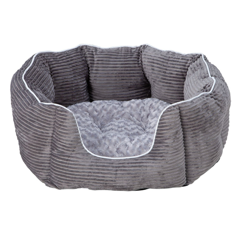 Grey Cord Oval Pet Bed - Extra Large
