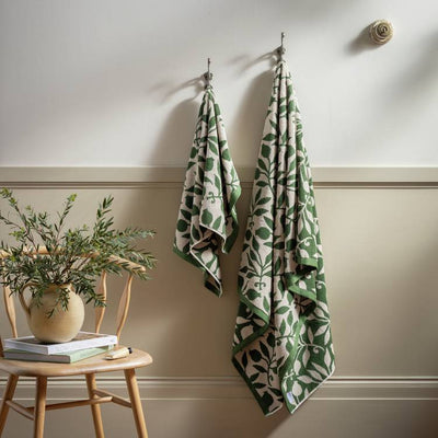 Argos Habitat x Morris & Co. Rosehip Bath Sheet - Green - 150x100cm- Buy online at McGrocer