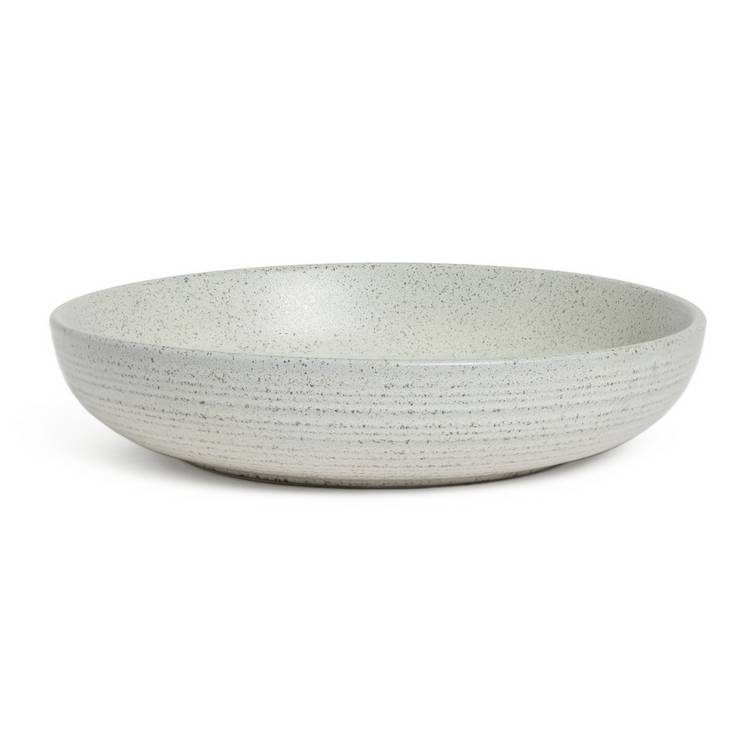 Habitat textured ripple pasta bowls chalk grey 4 piece set, imported from the UK