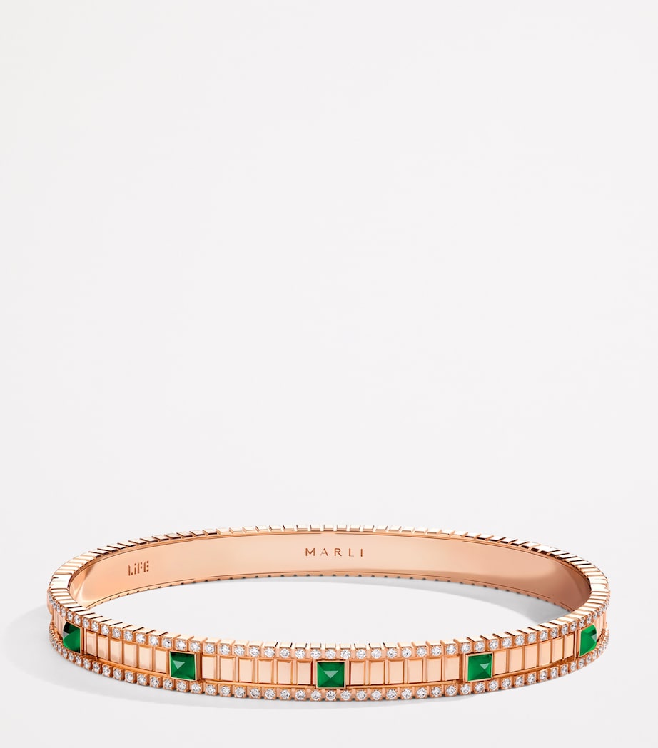 MARLI New York rose gold diamond agate bangle - British product