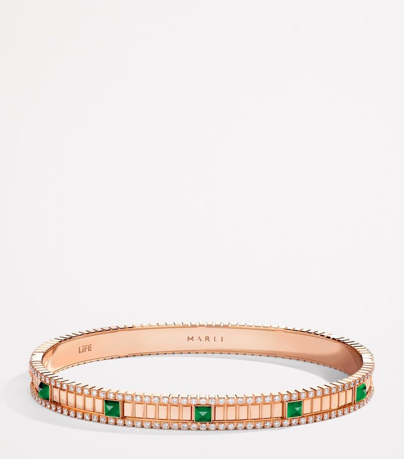 MARLI New York rose gold diamond agate bangle - British product