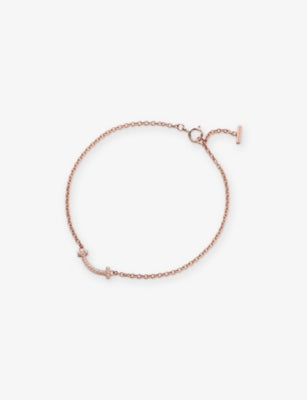 Tiffany T Smile 18ct rose-gold diamond bracelet, imported from the UK