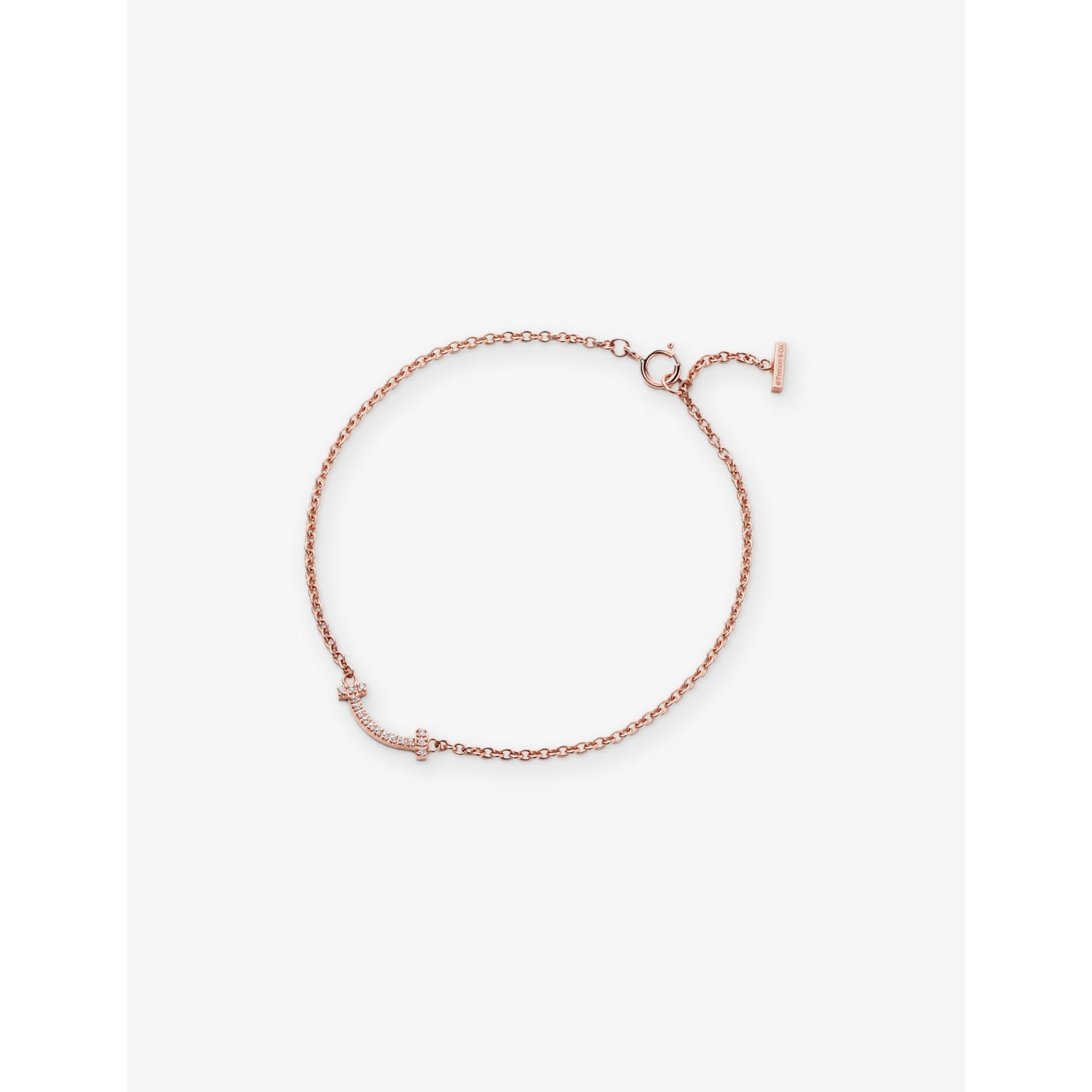 Tiffany T Smile 18ct rose-gold and diamond bracelet - S