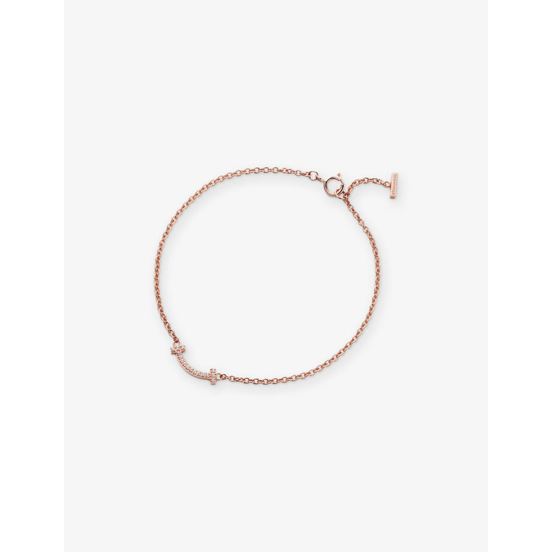 Tiffany T Smile 18ct rose-gold and diamond bracelet - S