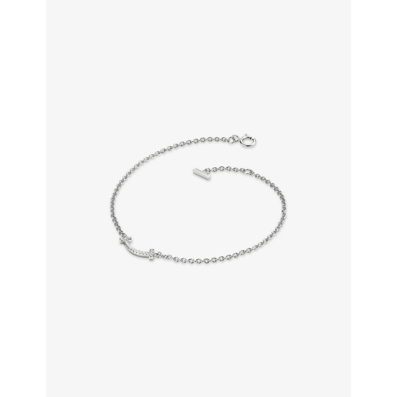 Tiffany & Co T Smile 18ct white-gold diamond bracelet (British brand)