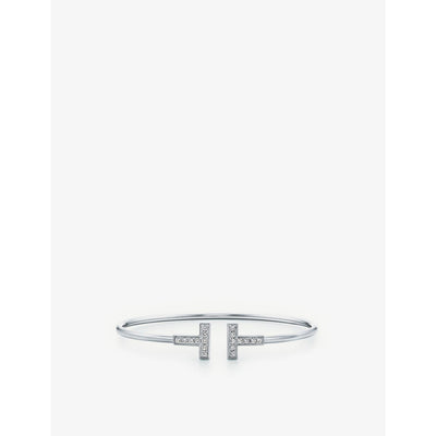 selfridges Tiffany & Co. T Wire Diamond and 18ct White Gold Bracelet- Buy online at McGrocer