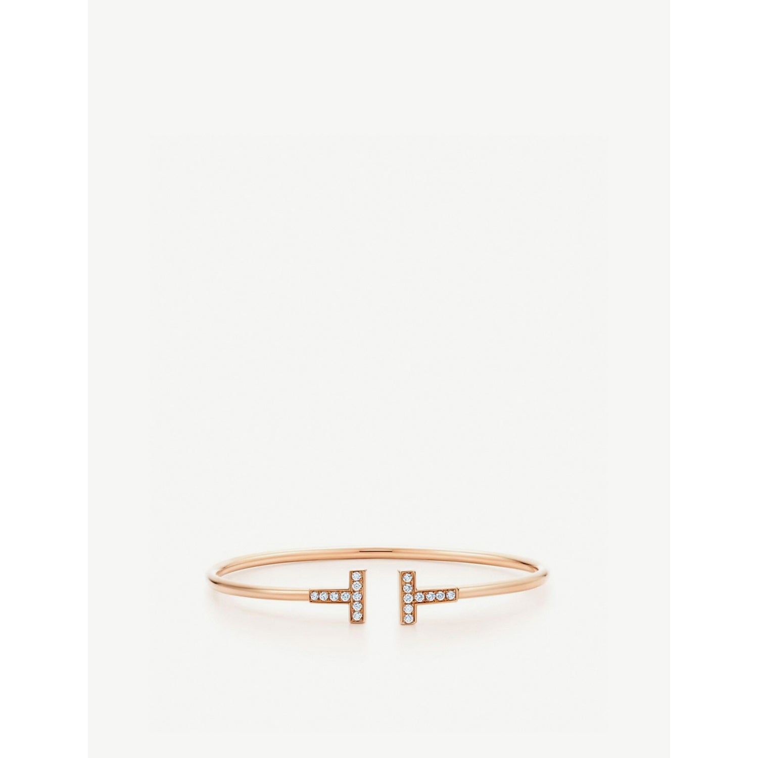T Wire diamond and 18ct rose-gold bracelet - S