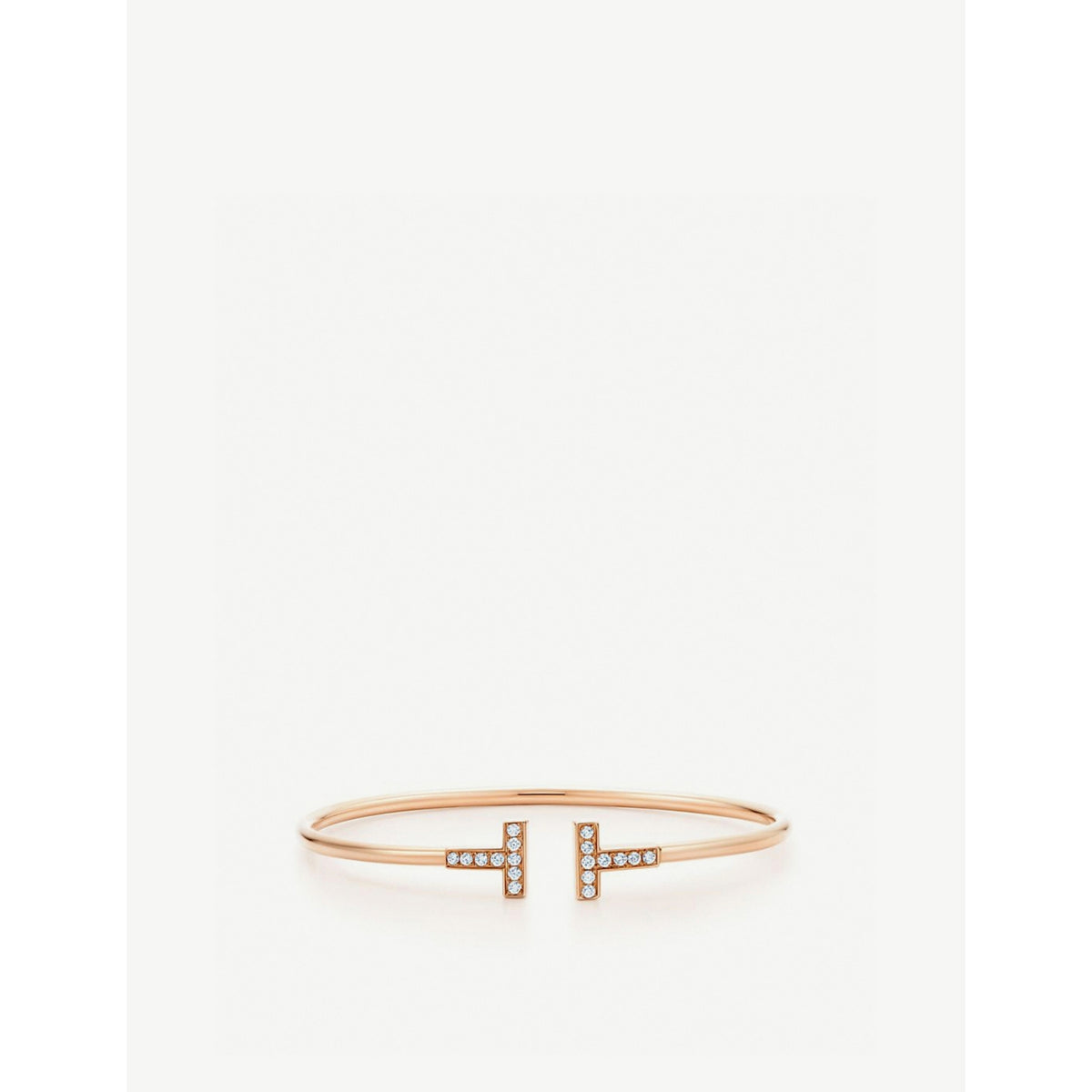T Wire diamond and 18ct rose-gold bracelet - S