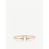 T Wire diamond and 18ct rose-gold bracelet - S