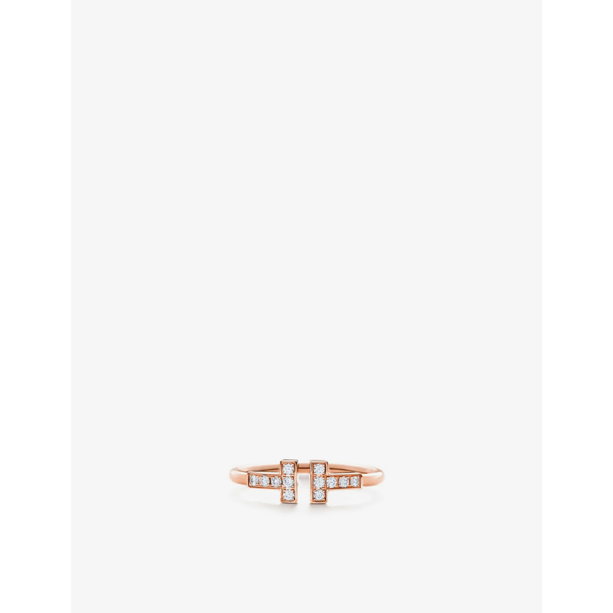 Tiffany T 18ct rose-gold and diamond wire ring - 5.5