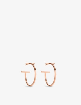 Tiffany & Co 18ct rose gold hoop earrings, imported from the UK