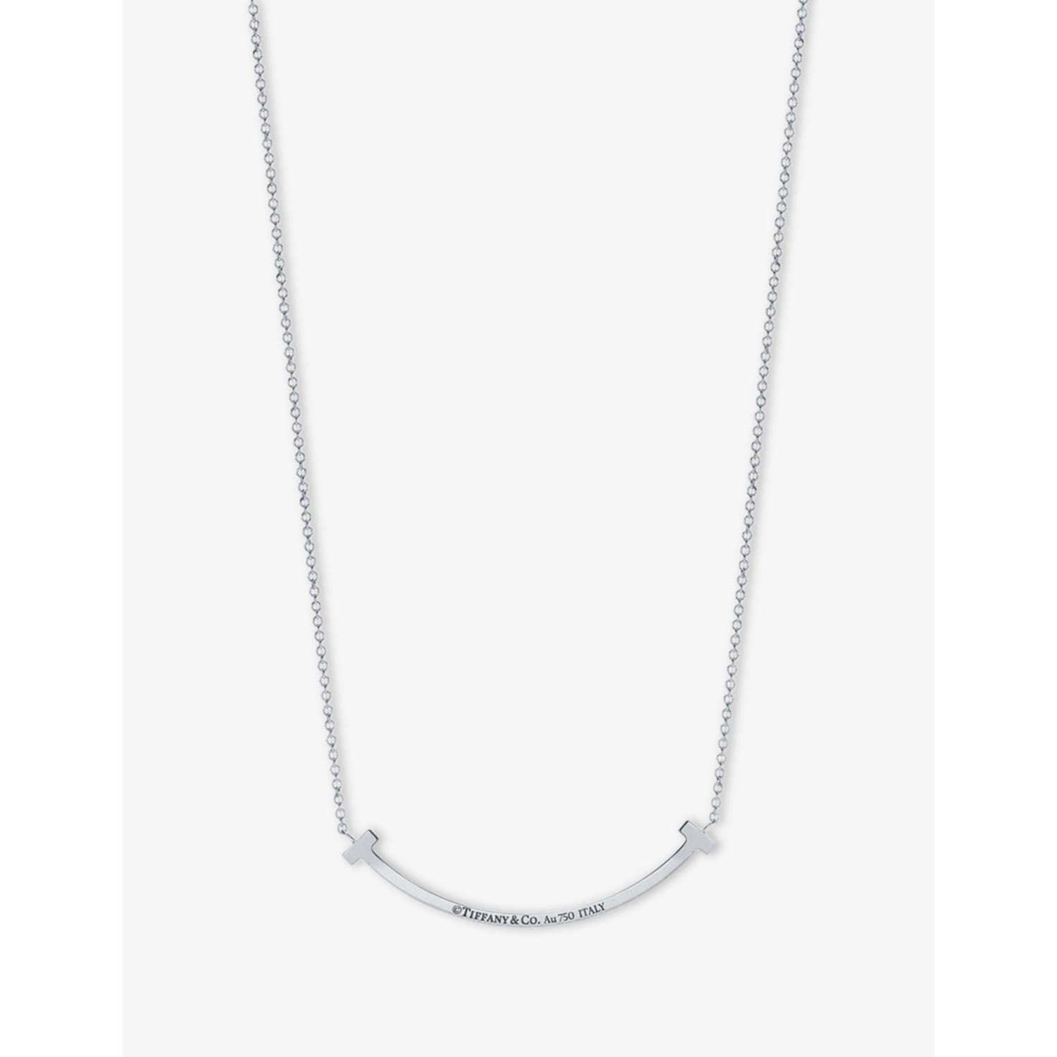 Tiffany & Co T Smile 18ct white gold diamond necklace, UK version