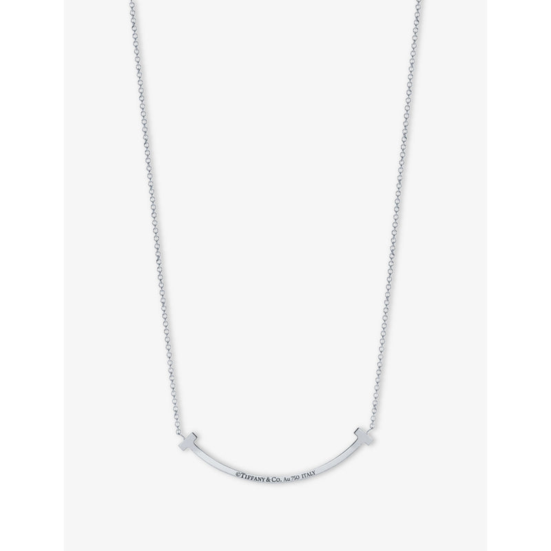 Tiffany & Co T Smile 18ct white gold diamond necklace, UK version