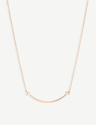 Tiffany T smile small 18ct rose-gold pendant, UK version