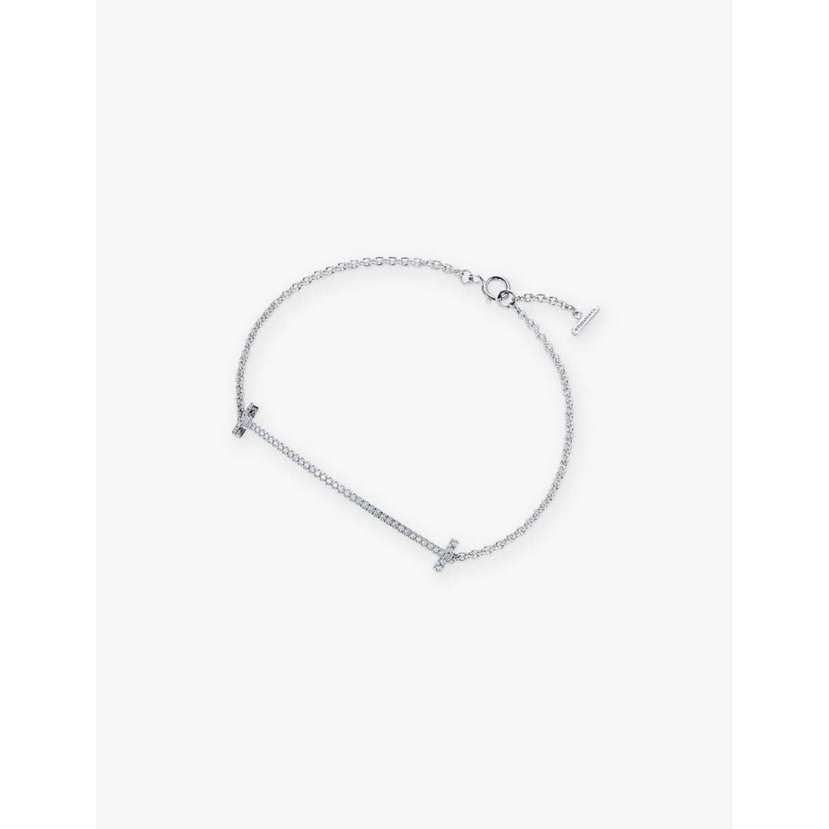 Tiffany T Smile 18ct white-gold and diamond bracelet - S