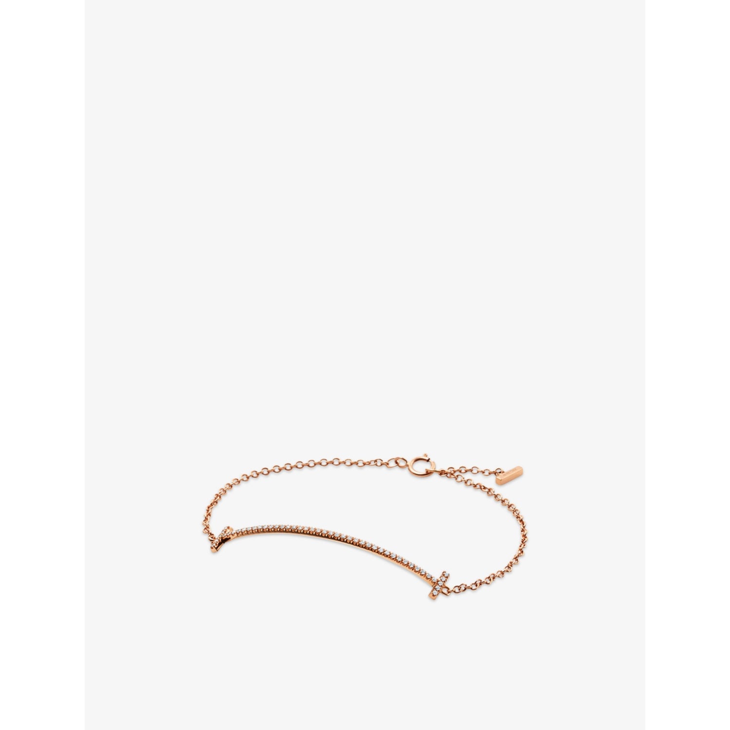 Tiffany 18ct rose-gold diamond bracelet, fits 16cm wrist, imported from the UK