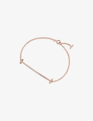 Tiffany 18ct rose-gold diamond bracelet, fits 16cm wrist, imported from the UK