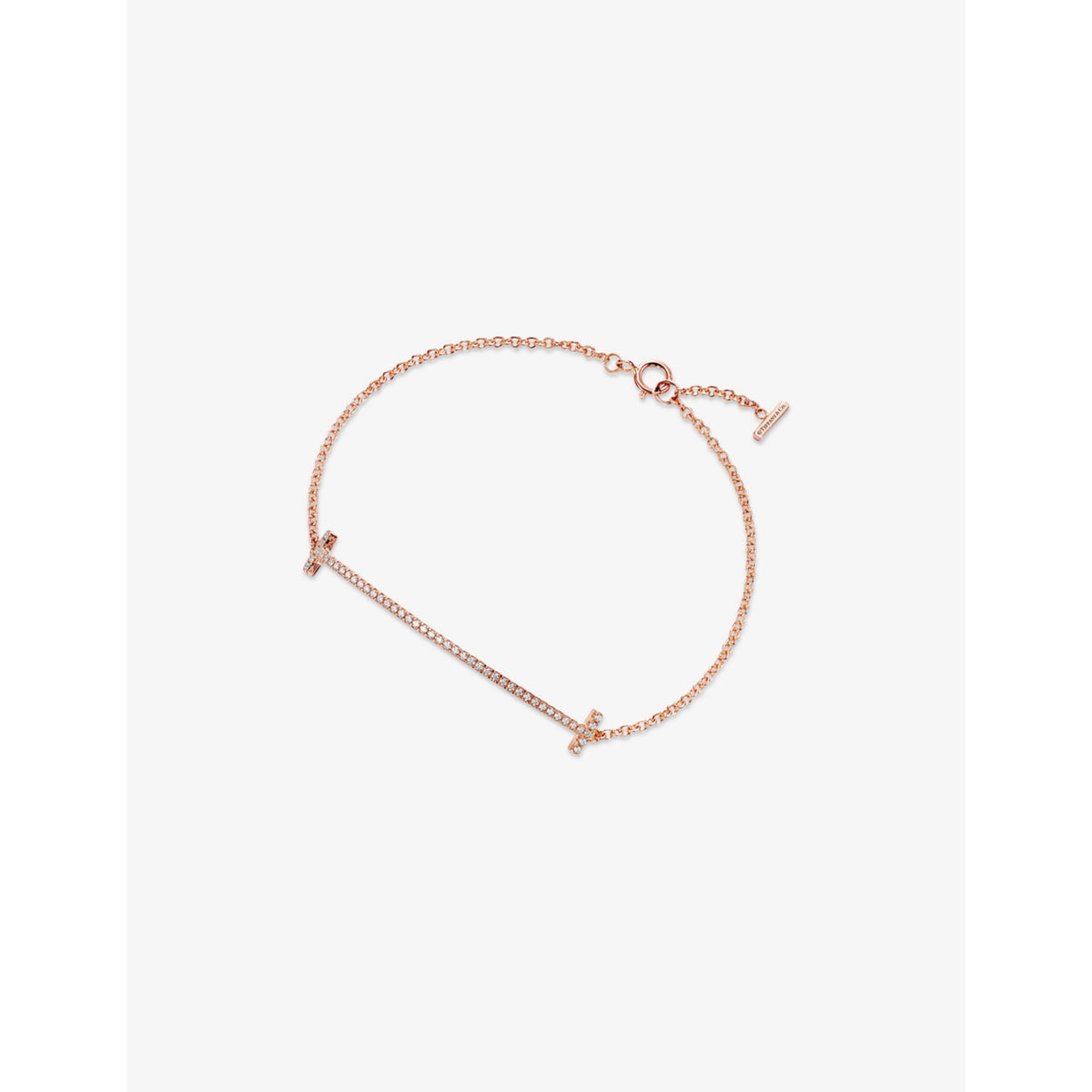 Tiffany T Smile 18ct rose-gold and diamond bracelet - S