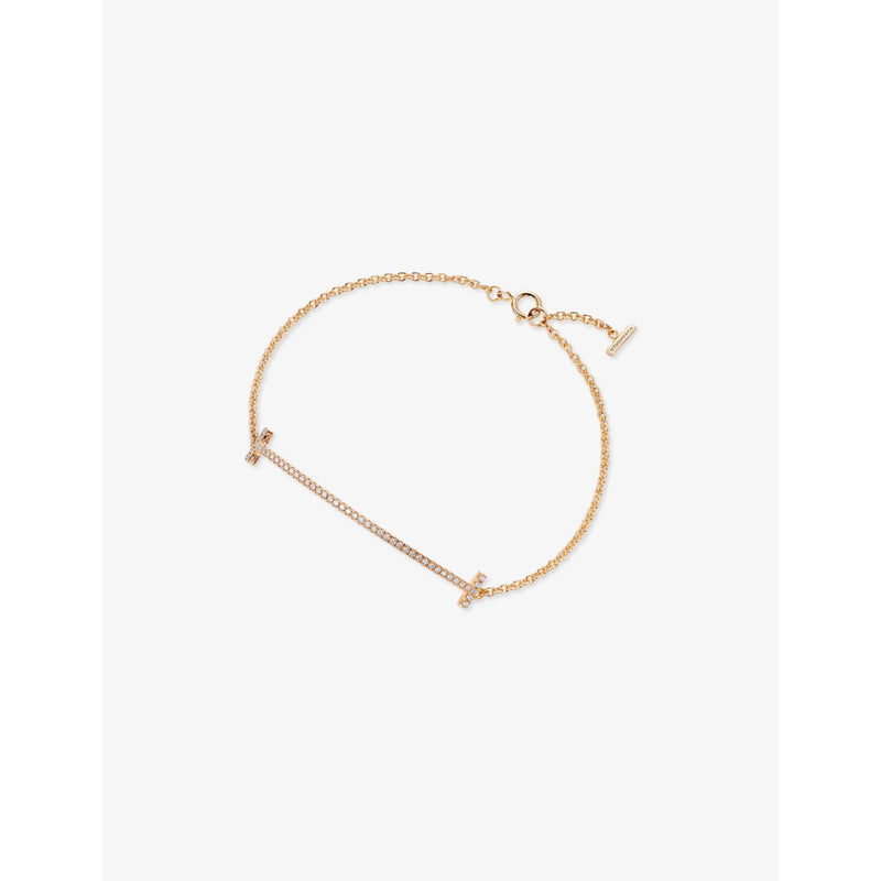 Tiffany T Smile 18ct yellow-gold and diamond bracelet - S