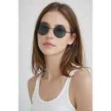 SVNX round metal sunglasses in shiny black, UK version