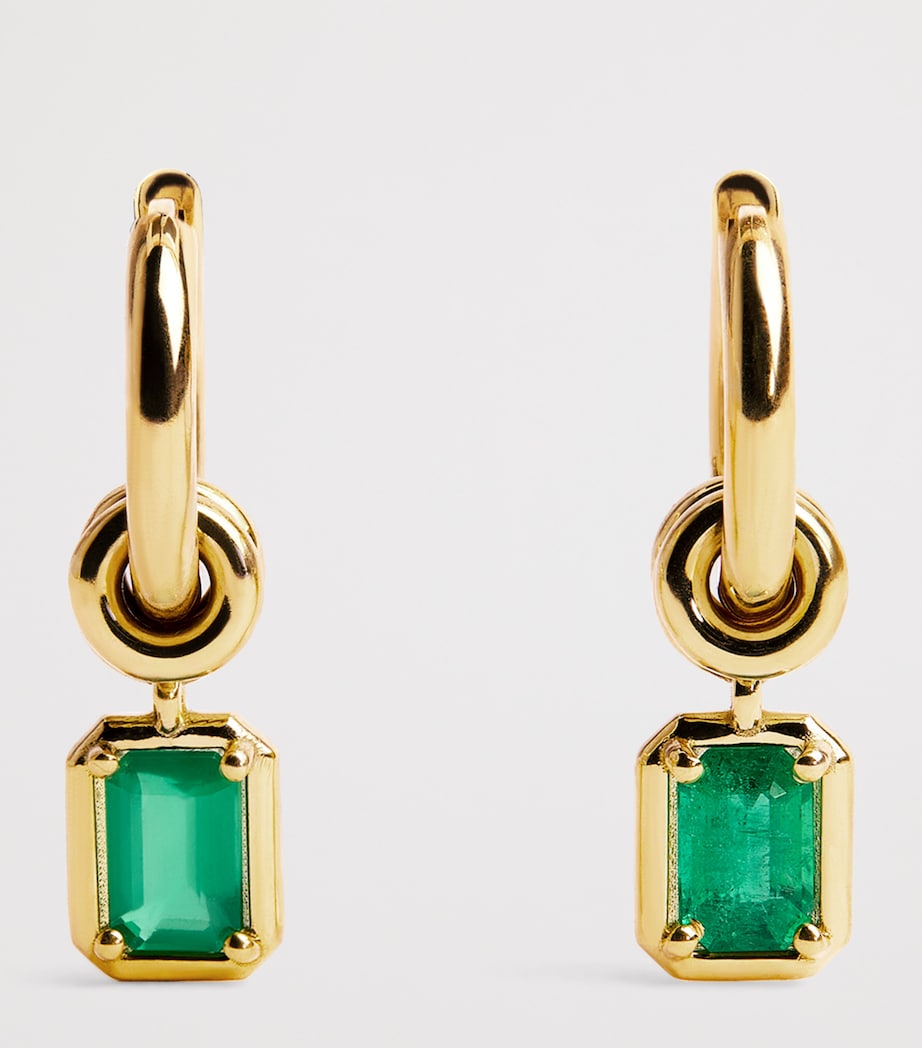 Spinelli Kilcollin Zahra hoop earrings yellow gold emerald drop, UK version