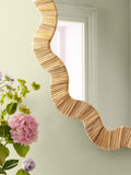 Nina Campbell natural hand woven scallop wall mirror 90cm, UK version