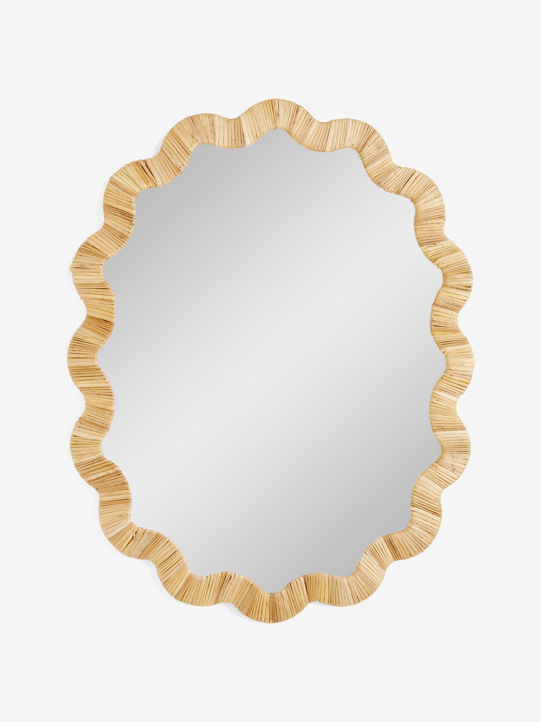 Nina Campbell natural hand woven scallop wall mirror 90cm, UK version