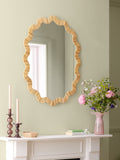 Nina Campbell natural hand woven scallop wall mirror 90cm, UK version