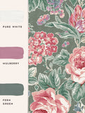 Laura Ashley Wild Roses fern green wallpaper 10m, imported from the UK